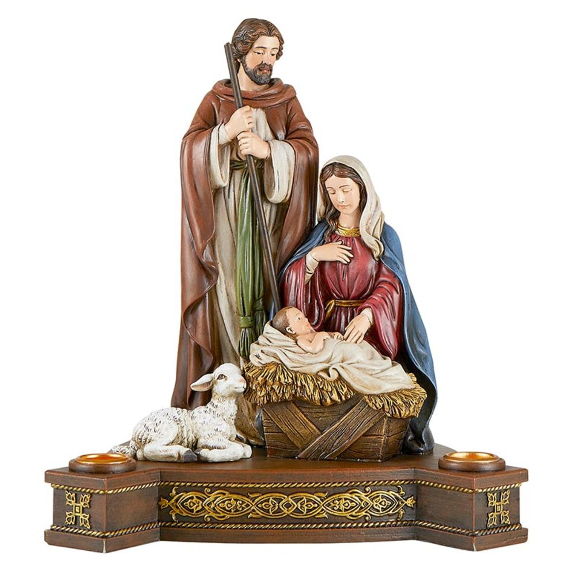 Holy Family in Adoration Advent Candleholder | The Catholic Company®
