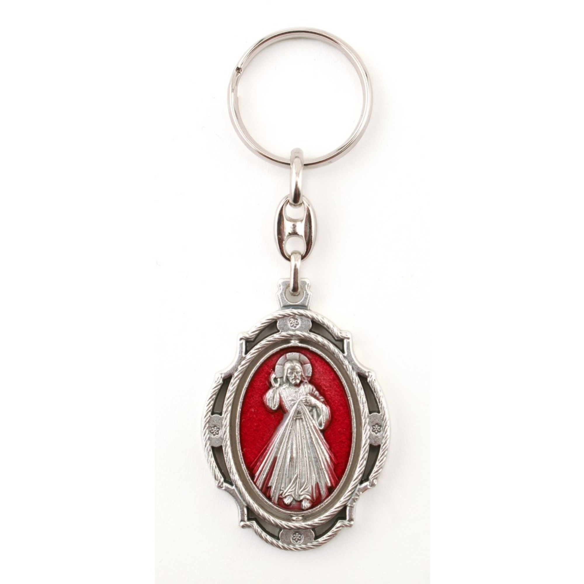 Divine Mercy & Virgin Mary Keychain, Enamel | The Catholic 