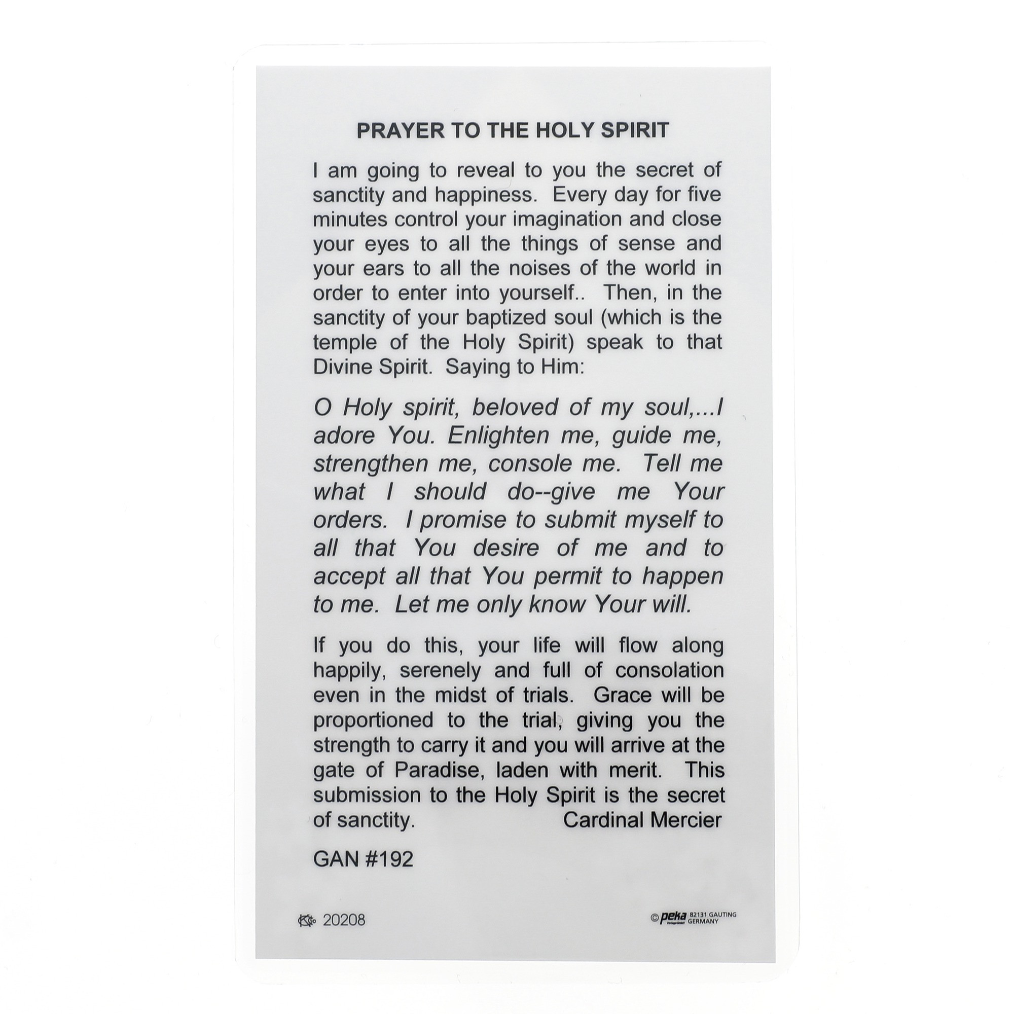 Holy Spirit Prayer Card Set The Catholic Company Holy Spirit Prayer Card Set The Catholic Company