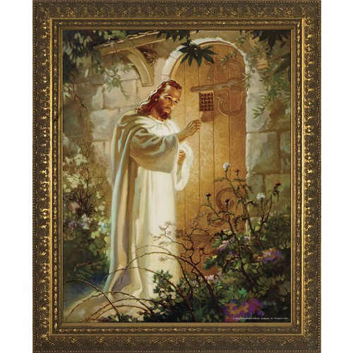 Christ at Heart's Door w/ Gold Frame