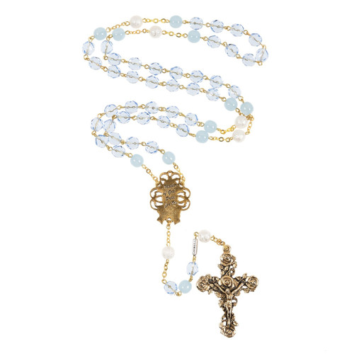 Blue Mixed Bohemian Glass Rosary | The Catholic Company®