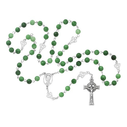 Irish Jade Glass Rosary 8mm