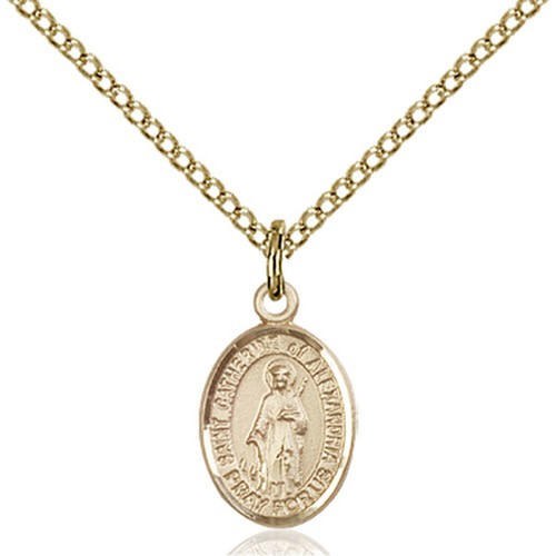 14kt Gold Filled St. Catherine of Alexandria Petite Pendant