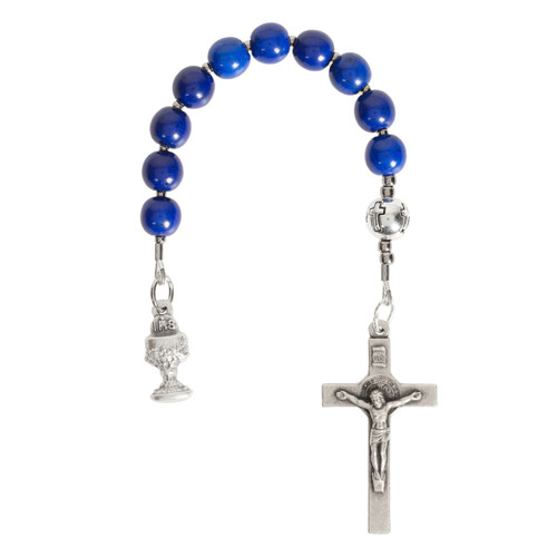 First Communion Blue Tenner Rosary | The Catholic Company®