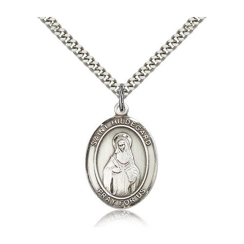 St. Hildegard Von Bingen Pendant with Chain, Bliss, Sterling Silver
