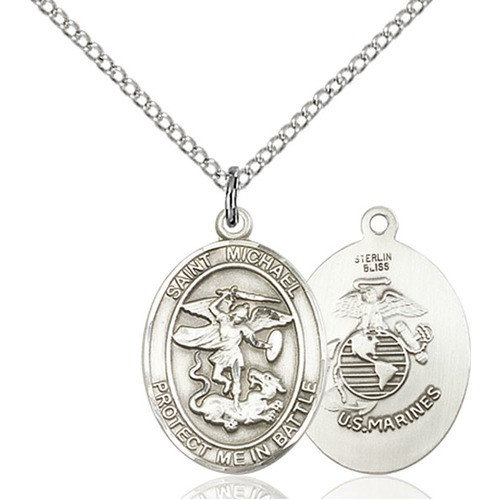 st michael marine corps necklace