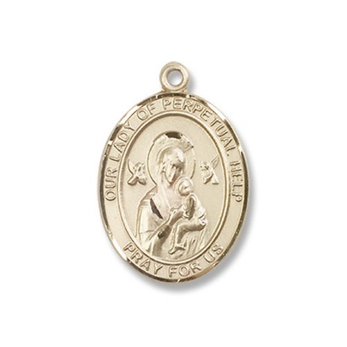 14kt Gold Filled Our Lady of Perpetual Help Pendant w/ Chain