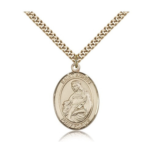 14kt Gold Filled St. Agnes of Rome Pendant w/ chain