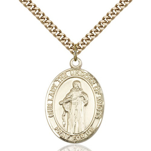 14kt Gold Filled Our Lady Of Knots Pendant w/ chain