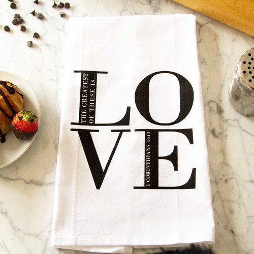 Square Letters "Love" Dish Towel