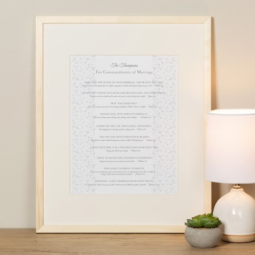 Personalized 10 Bible Commandments for Marriage Print