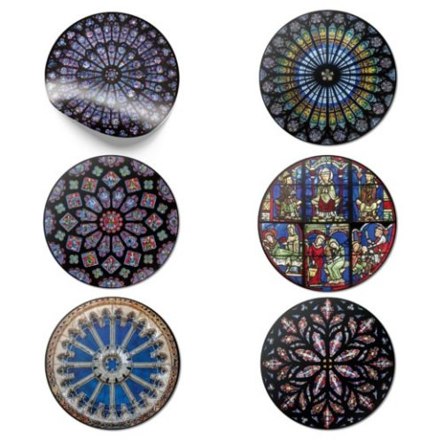 Cathedrals Stained Glass Stickers - Pack of 6