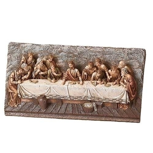 Bas Relief Last Supper Colored Wall Plaque - 29"