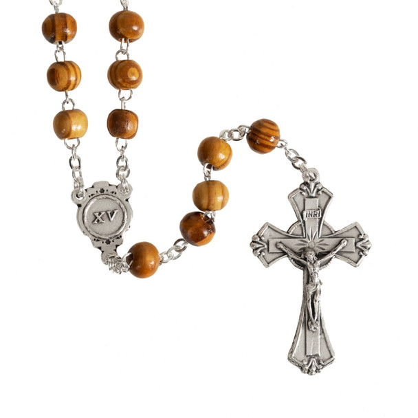Prayer Beads, 100 olive wood beads with cross
