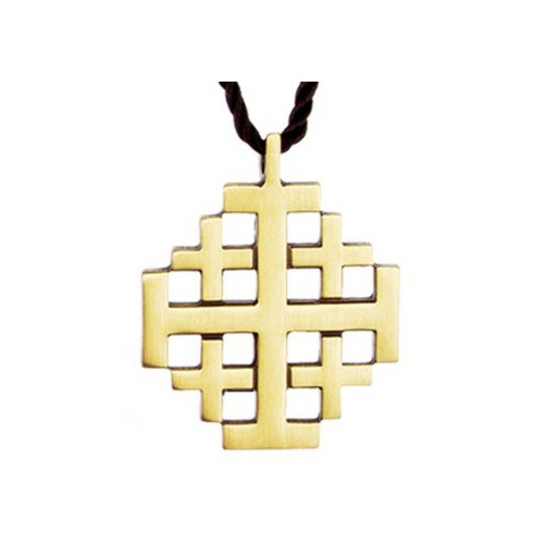 Ben Jewelry 18K Gold Medium Rounded Jerusalem Cross Pendant with Diamonds  in White Gold Setting, Christian Jewelry | My Jerusalem Store