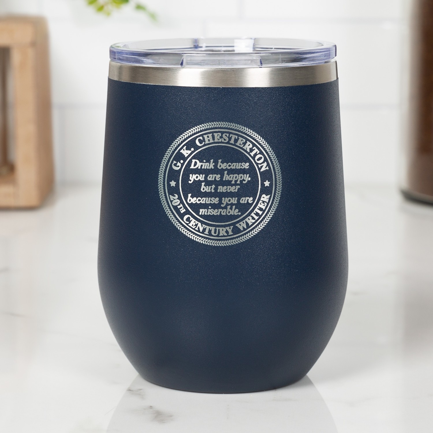 Monogram Wine Tumbler - 4 Colors