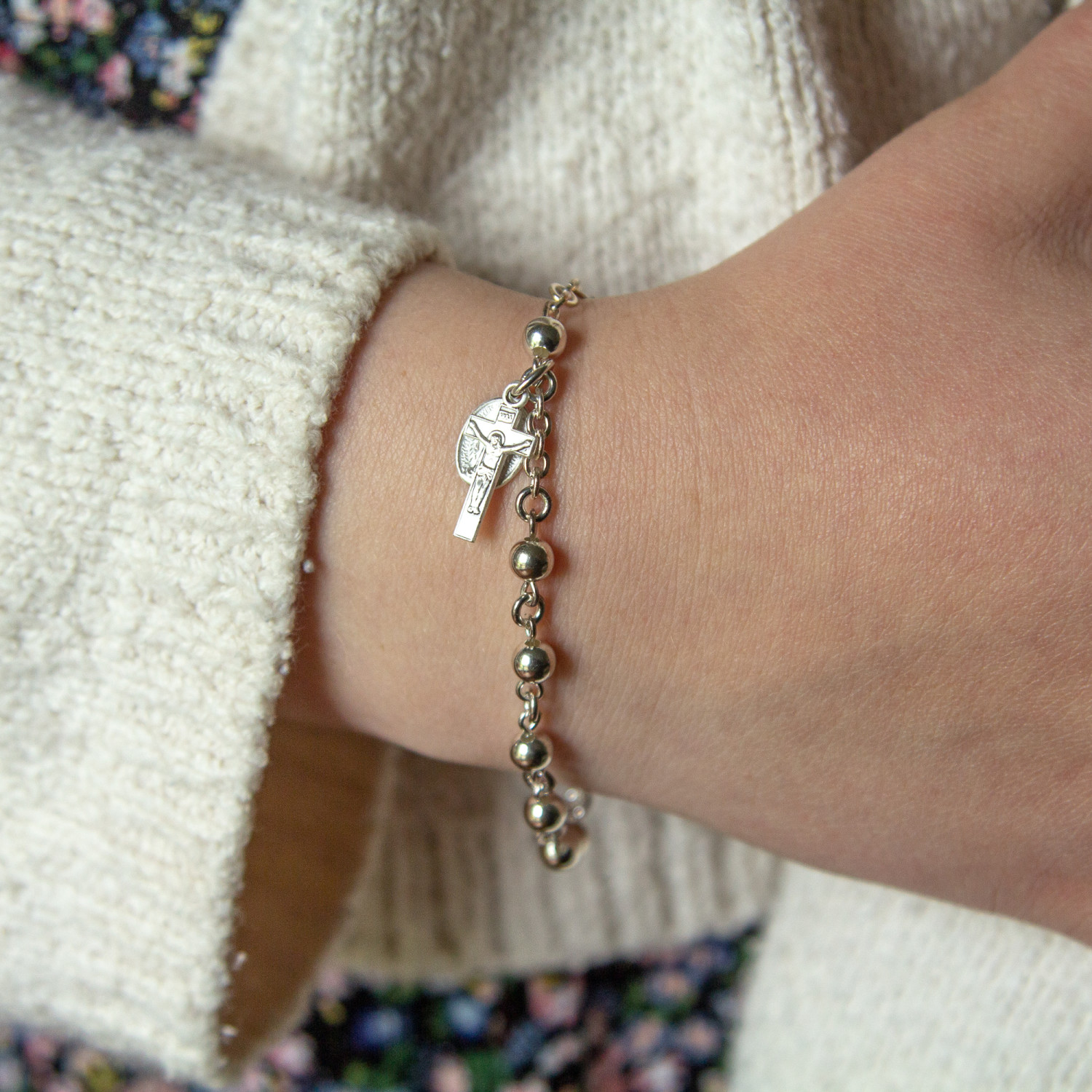 Sterling Silver Rosary Bracelet - 5mm