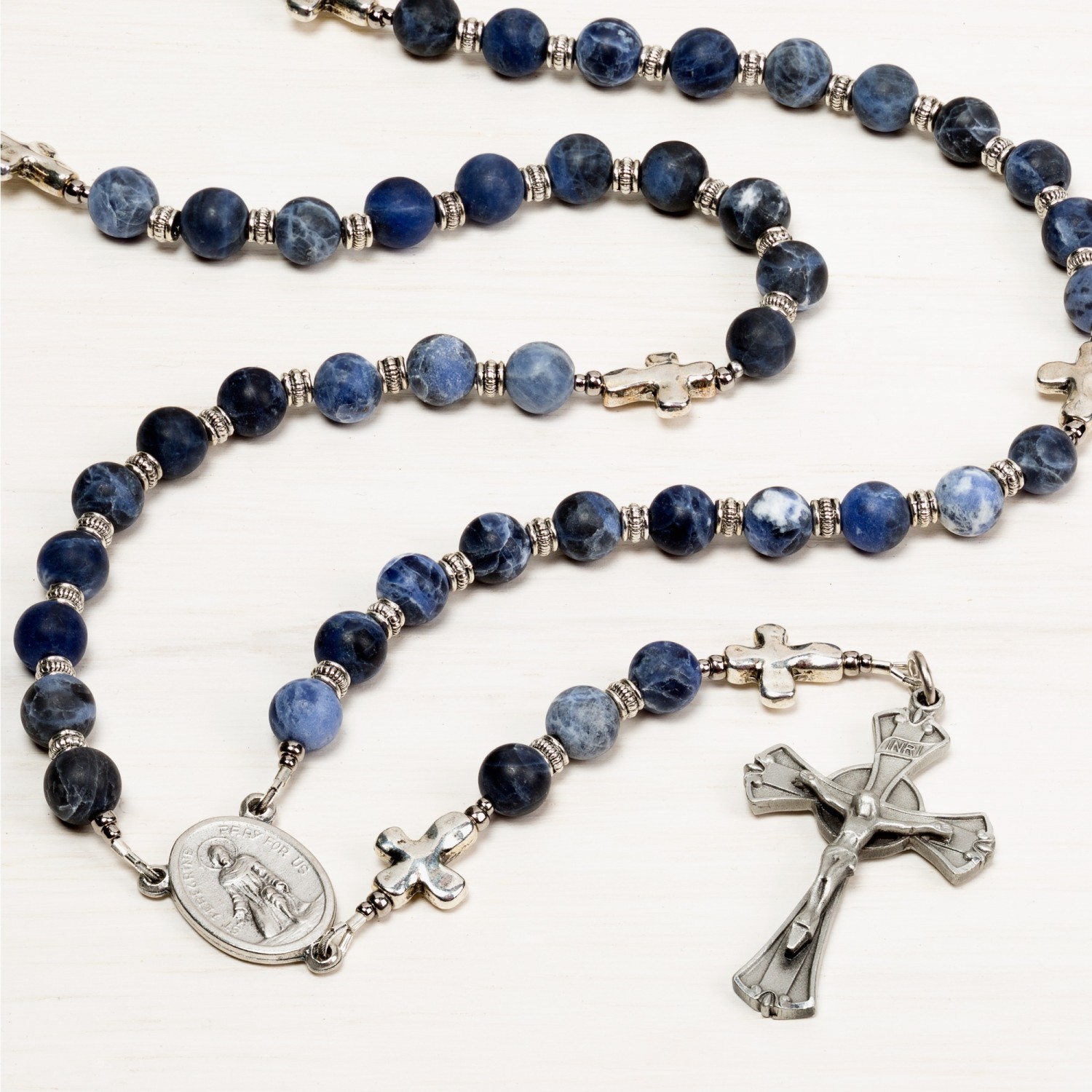  Aqua Blue Saint Christopher Protect Us Words On Nickel