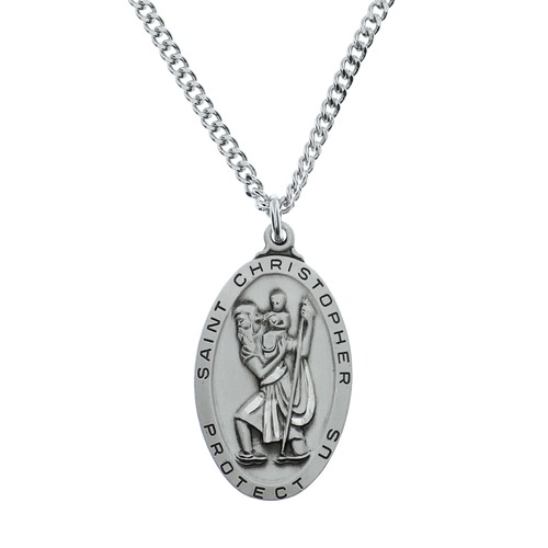 Saint Christopher Medal crafted from 9ct Gold. Free Worldwide Delivery.