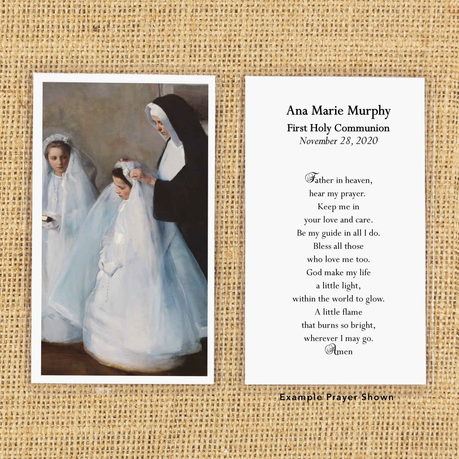 First Communion Personalized Holy Cards