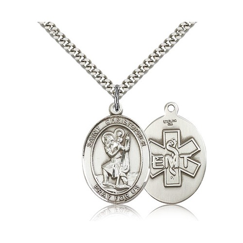 Mens sterling silver st christopher necklace cheap