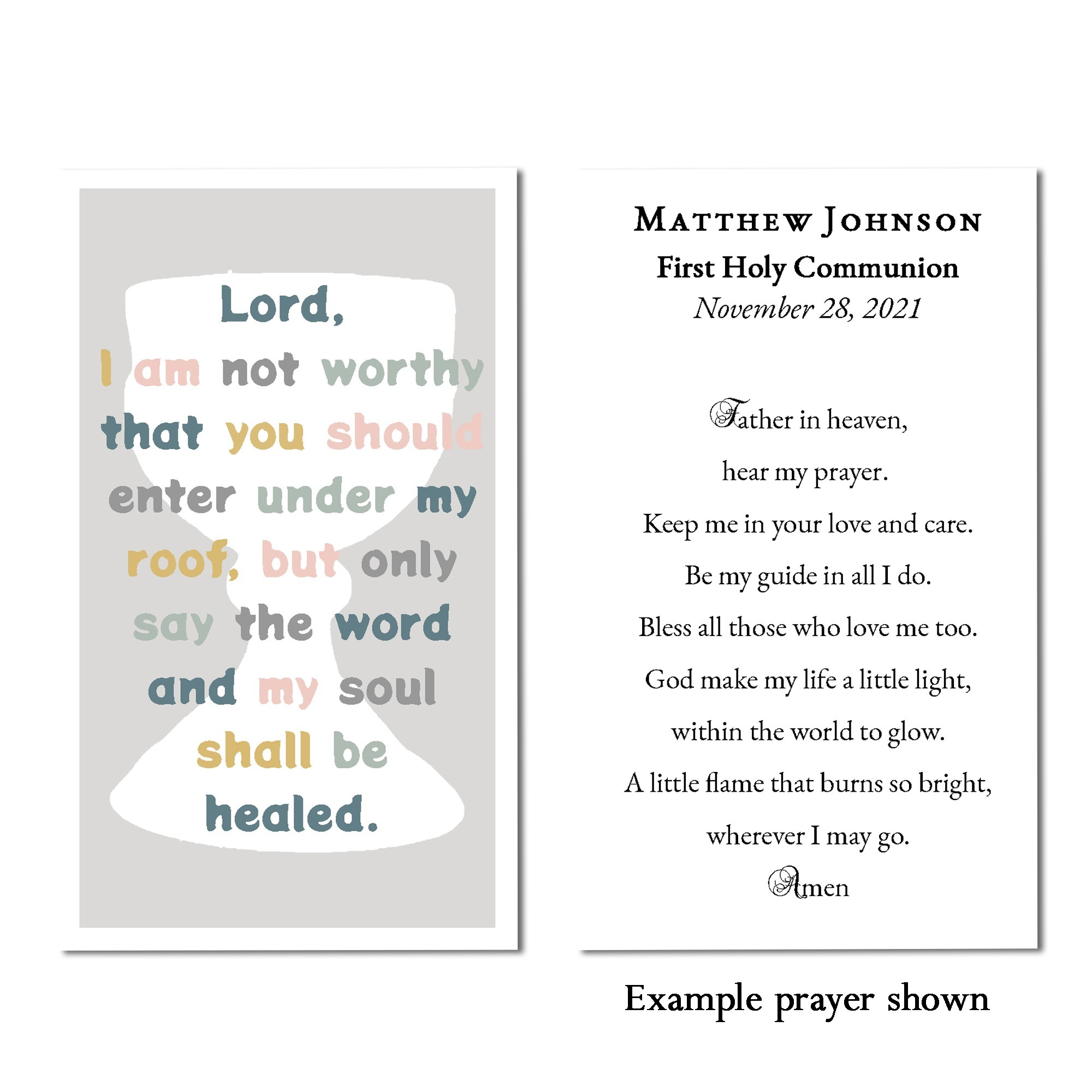 lord-i-am-not-worthy-personalized-prayer-card-the-catholic-company for Free Printable Memorare Prayer Card Lord I Am Not Worthy Personalized Prayer Card | The Catholic Company® for Free Printable Memorare Prayer Card