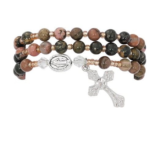White Connemara Marble Rosary Wrap Bracelet For Sale Online