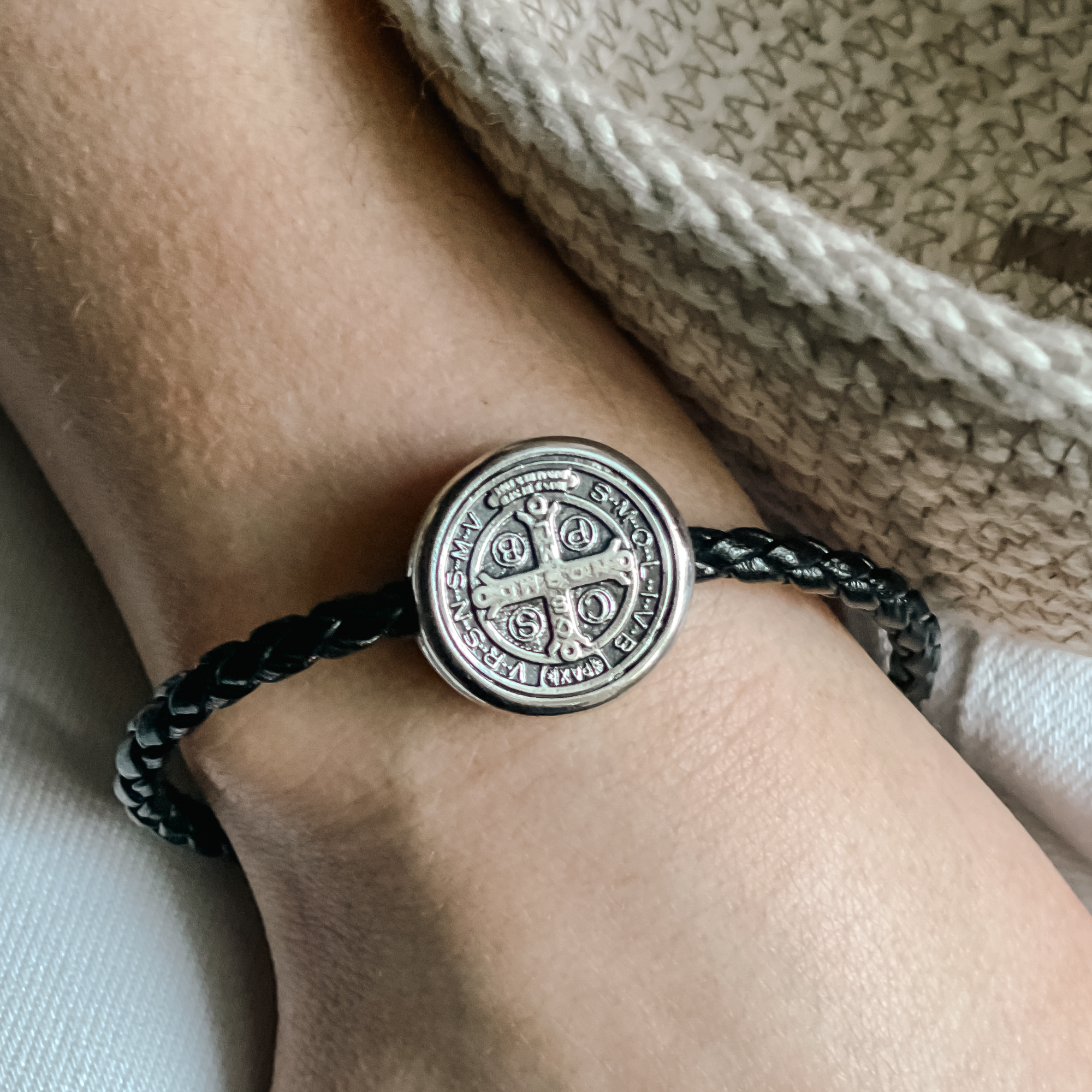 Silver St. Benedict Medal Bracelet