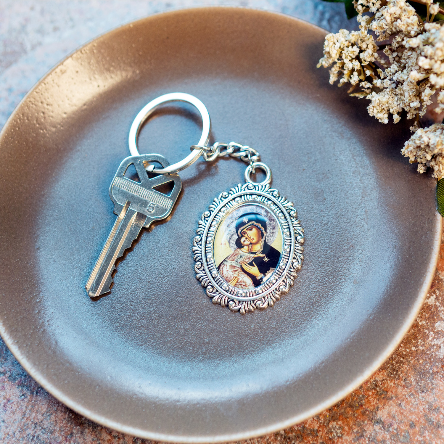 Virgin of Vladimir Icon Key Chain