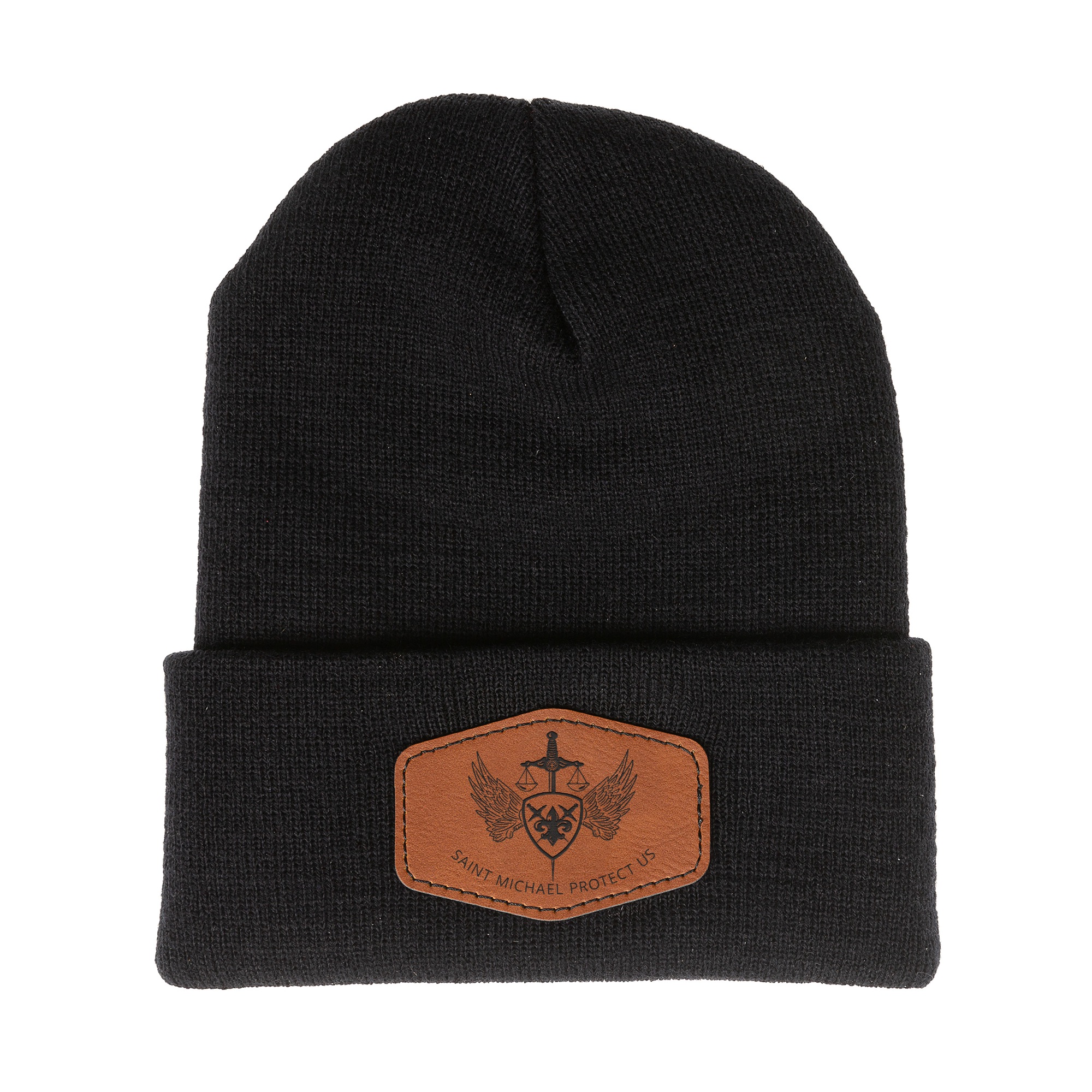 帽子 saint michael beanie SAINT MICHAEL KNIT CAP（St. Michael Leather Patch Beanie