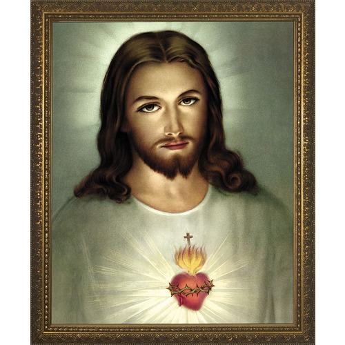 Sacred Heart with Gold Frame