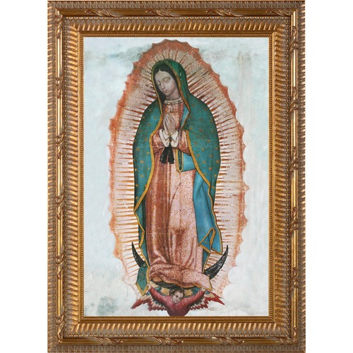 Our Lady of Guadalupe On Canvas with Ornate Gold Frame