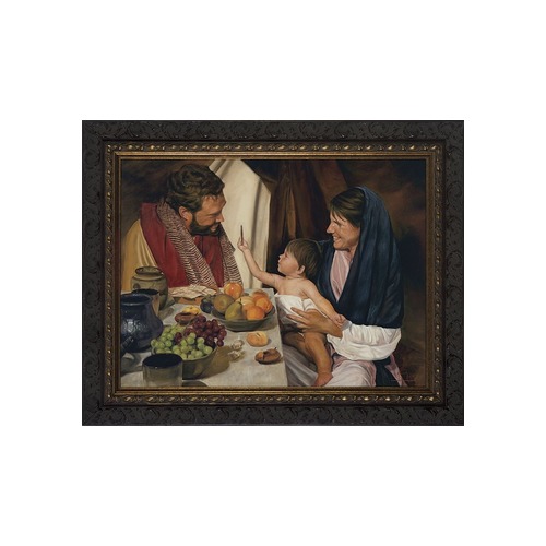 The Holy Family with Dark Ornate Frame
