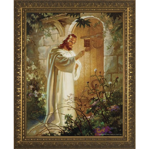 Christ at Heart's Door with Gold Frame