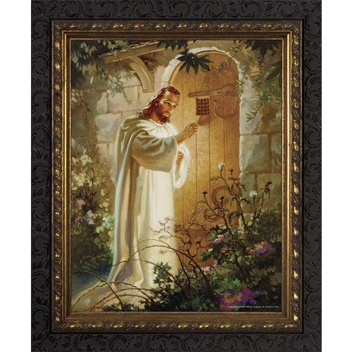Christ at Heart's Door with Dark Ornate Frame