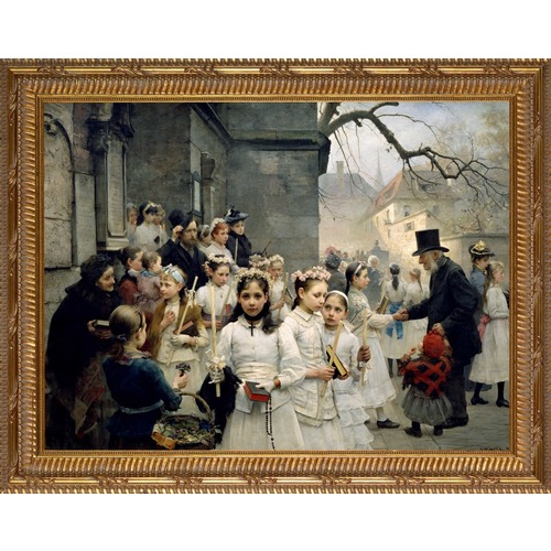 After the First Holy Communion with Ornate Gold Frame