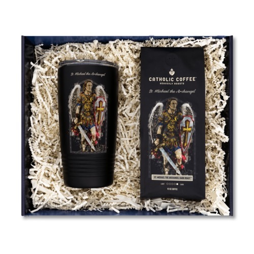 St. Michael the Archangel Dark Roast Coffee and Tumbler Gift Set
