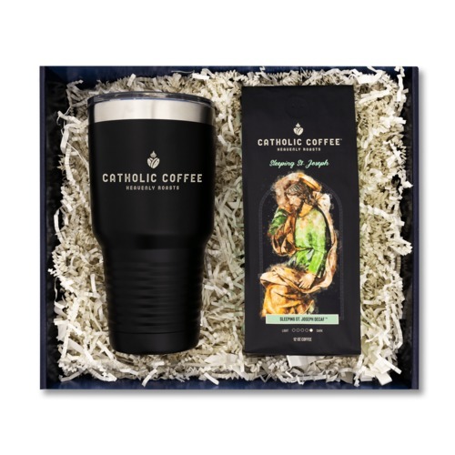 Sleeping St. Joseph Decaf Coffee and 30Oz Logo Tumbler Gift Set