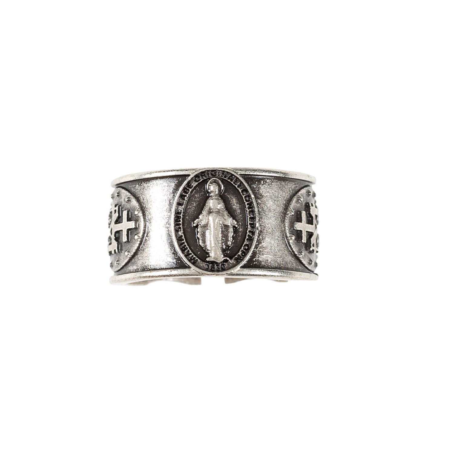 Men's Stamped Miraculous Medal Ring