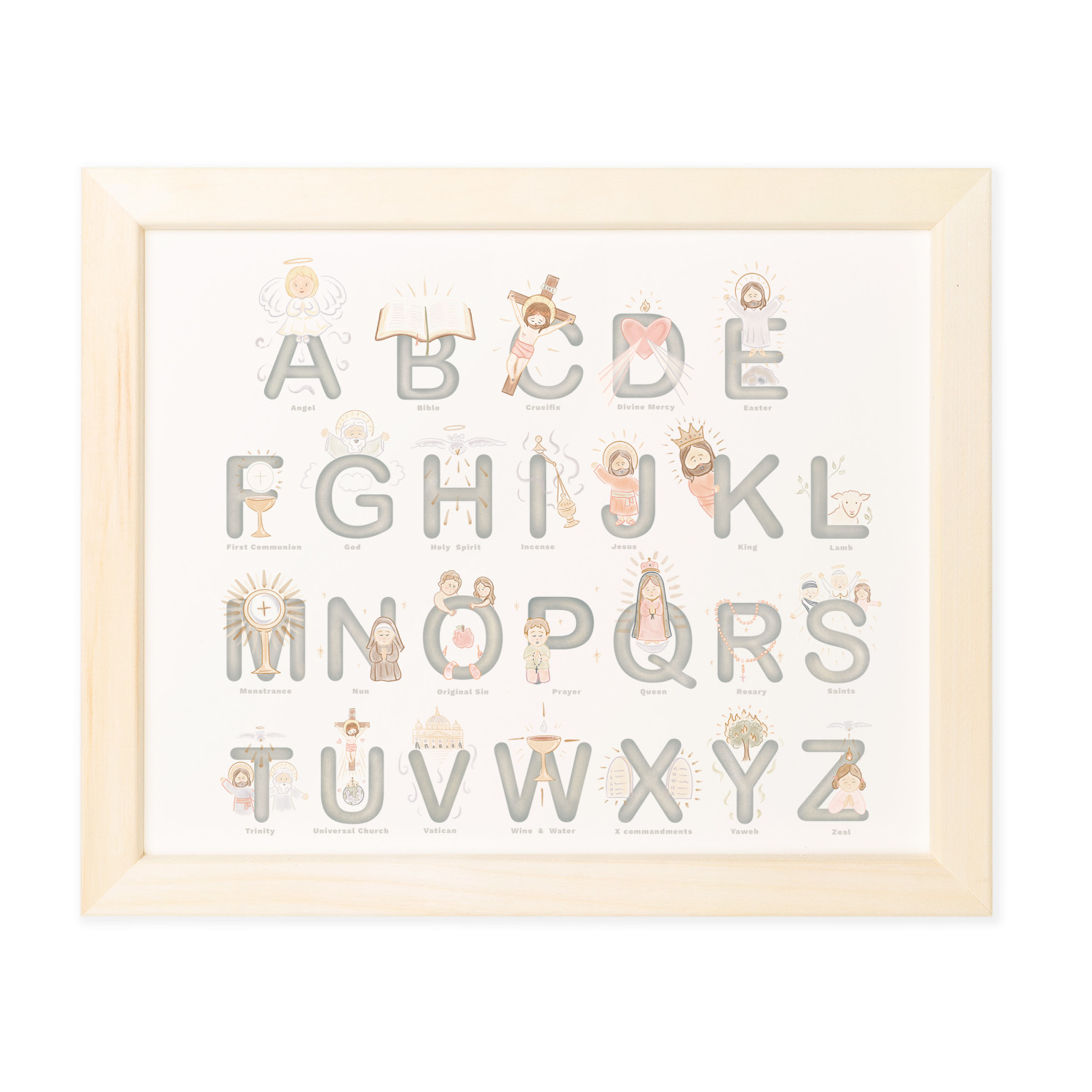 Catholic Alphabet Framed Print