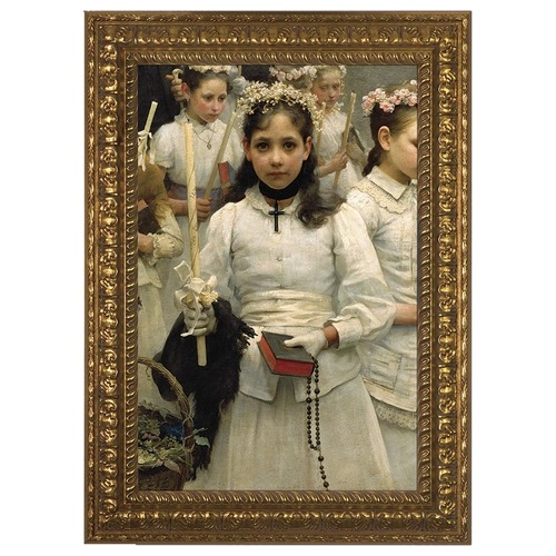 After the First Holy Communion with Ornate Gold Frame