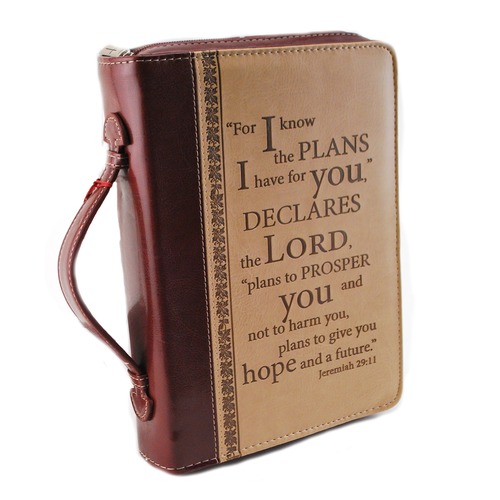 Lux Leather Bible Cover with Scripture Verse