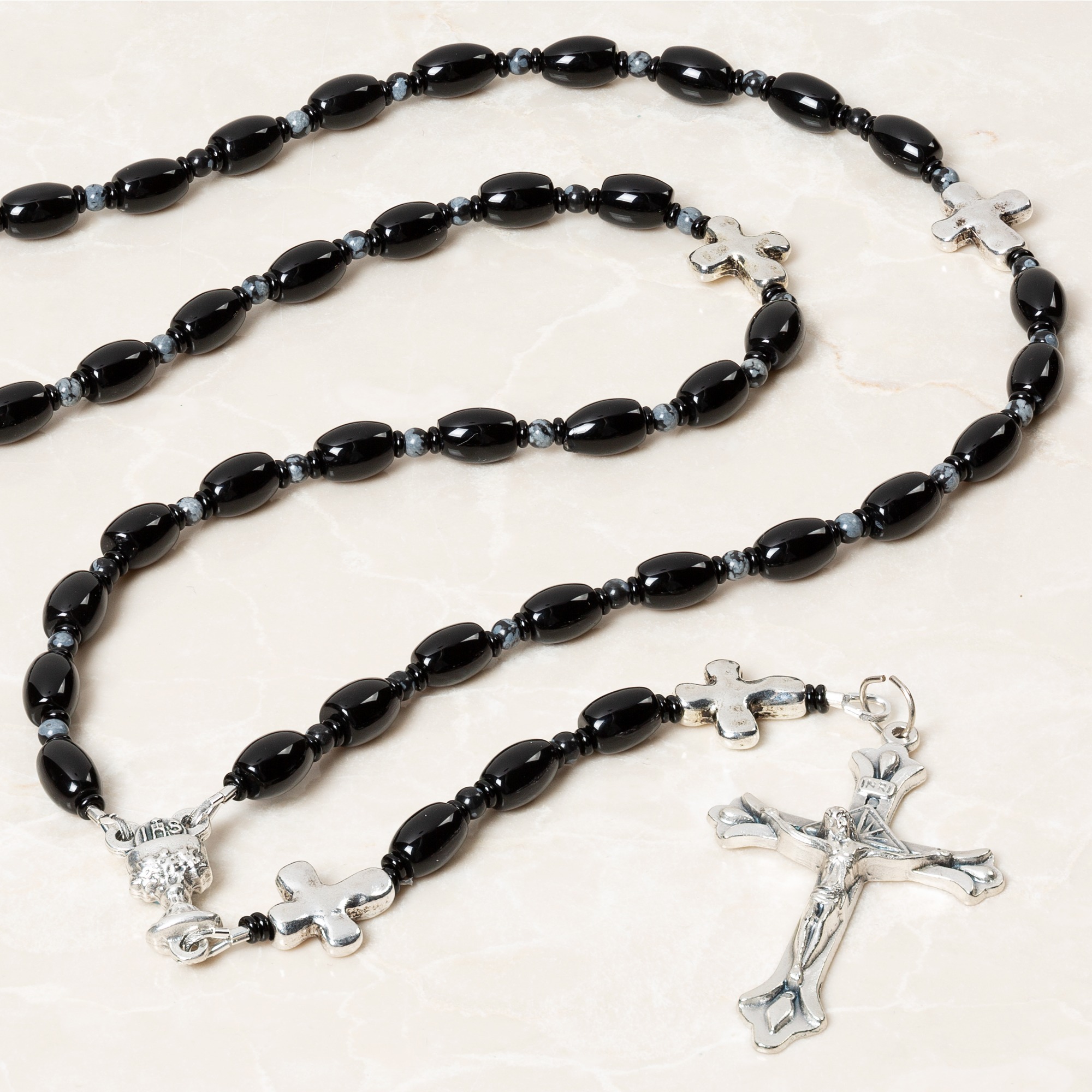 Black First Communion rosary
