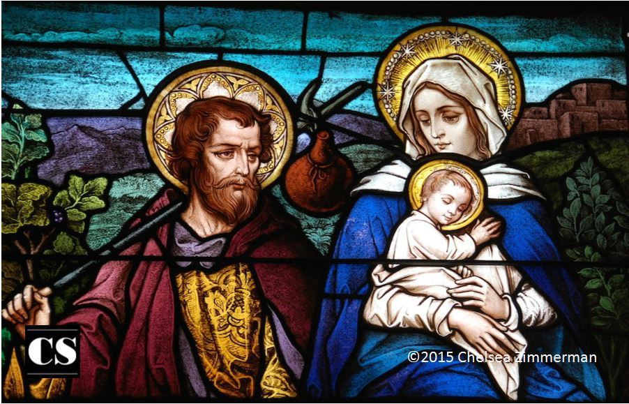 Holy family stained glass