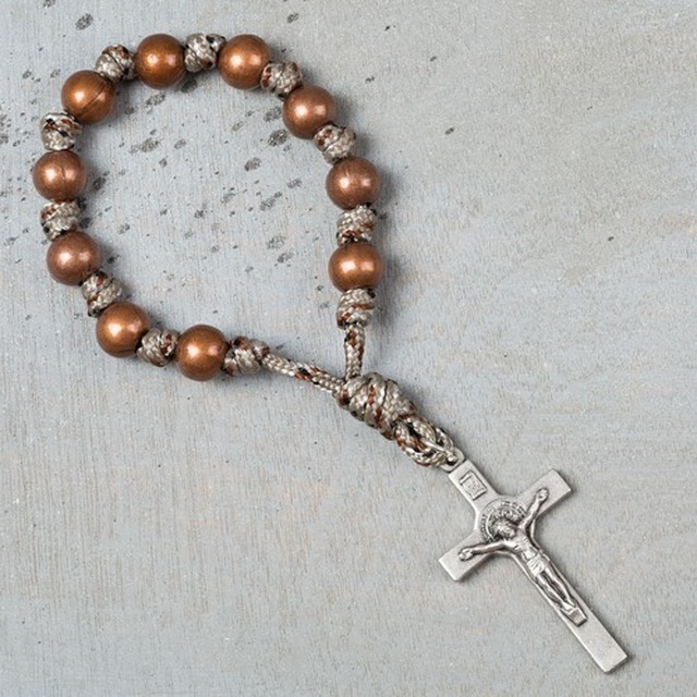 Copper St. Benedict Paracord Decade Rosary