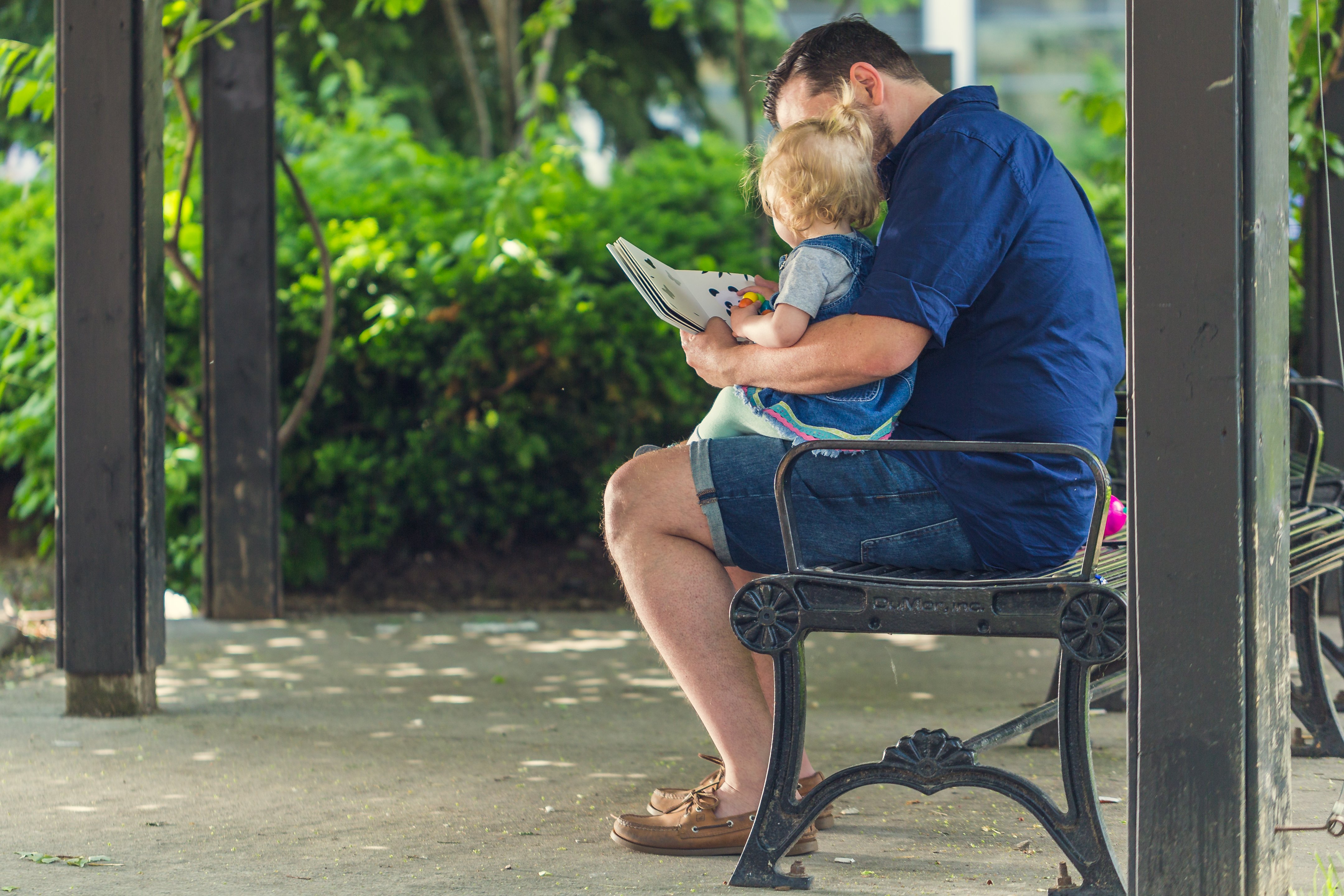 Dad reading a book