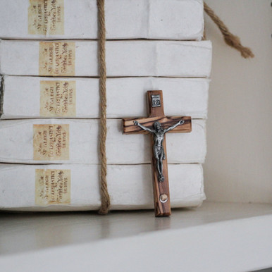 Bethlehem Olive Wood & Stone Crucifix