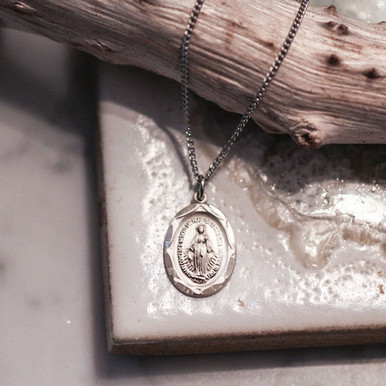 Large Miraculous Medal on 24 Chain