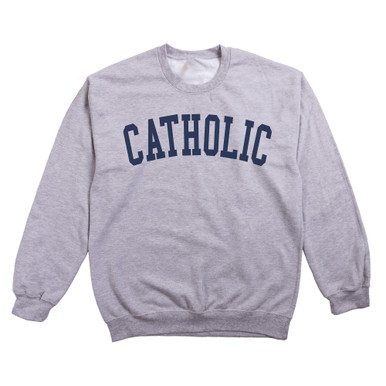 Collegiate Catholic Grey Crew Sweatshirt