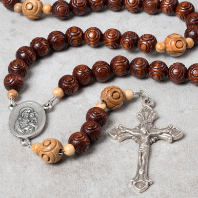 St. Joseph Wood Bead Rosary